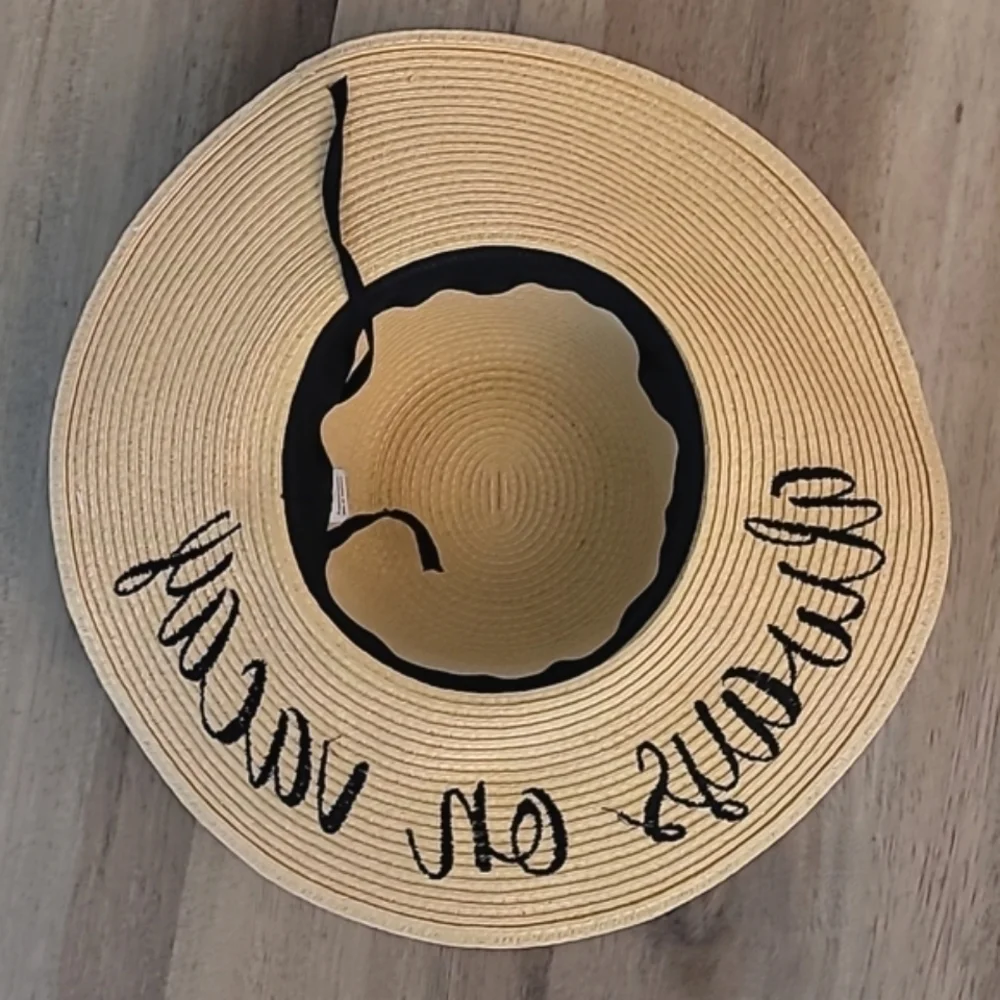 NWT Always On Vacay Embroidered Sun Hat SPF 50